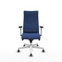 PIQUERAS Y CRESPO Sillón Albacete Azul Marino con Mecanismo Sincro y Base Blanca