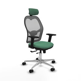 PIQUERAS Y CRESPO Silla de oficina Jorquera Sincro/Traslack Verde esmeralda y Gris