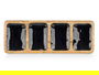 Giftdecor Bandeja Rectangular 4 Espacios Madera Mango Negro 46 x 3 x 17 cm (Set de 6)