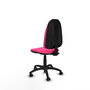 Silla de oficina Algarra con mecanismo Contacto permanente básico tapizada con Similpiel color Rosa. Equipada con Base poliamida negra, Sin brazos y Ruedas autofrenantes