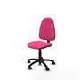 Silla de oficina Algarra con mecanismo Contacto permanente básico tapizada con Similpiel color Rosa. Equipada con Base poliamida negra, Sin brazos y Ruedas autofrenantes