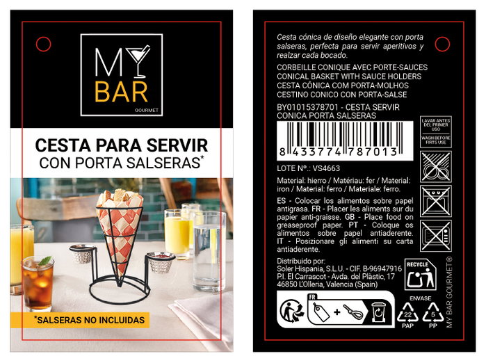 My Bar Cesta de Servir Cónica Porta Salseras My Bar Cesta de Servir Cónica Porta Salseras
