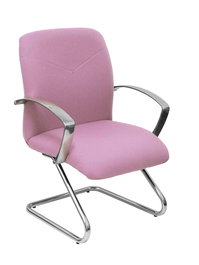 Silla Caudete confidente tapizada con Tela color Rosa. Brazos fijos