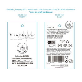 Set 2 Manteles Individuales Algodón Okapi Vinthera 33x45 cm