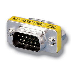 EQUIP Adaptador Cambiador de Género VGA HD Mini 124320 Macho a Macho HDB15 Oro Plata