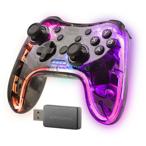 MARS GAMING MGP24 Gamepad Inalámbrico Negro/Transparente 2.4GHz RGB MARS GAMING MGP24 Gamepad Inalámbrico Negro/Transparente 2.4GHz RGB