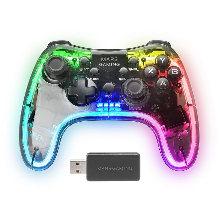 Mars Gaming MGP-24 Gamepad Inalámbrico Negro Translúcido RGB Mars Gaming MGP-24 Gamepad Inalámbrico Negro Translúcido RGB