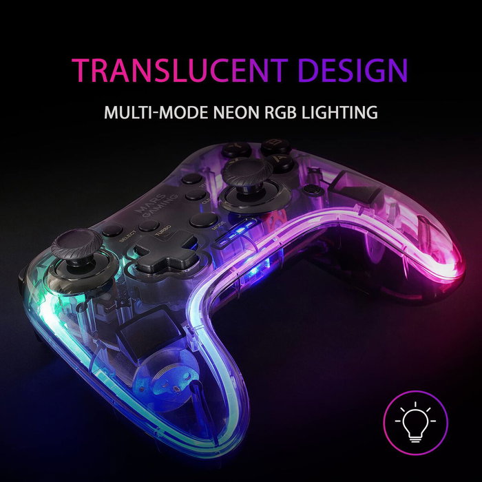 Mars Gaming MGP-24 Gamepad Inalámbrico Negro Translúcido RGB Mars Gaming MGP-24 Gamepad Inalámbrico Negro Translúcido RGB