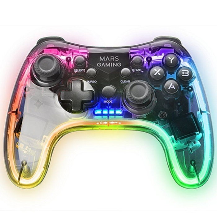 Mars Gaming MGP-24 Gamepad Inalámbrico Negro Translúcido RGB Mars Gaming MGP-24 Gamepad Inalámbrico Negro Translúcido RGB