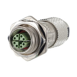METZ CONNECT Conector M12 Buchse Macho IP67 Flanschgeschirmt Cat. 6A (MMF881A315-0001) para Cable, X-Kodiert, Niquel/Dorado