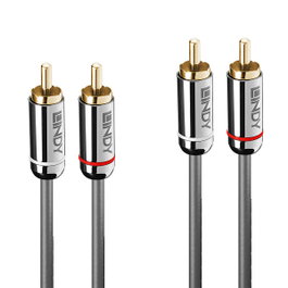 Lindy cable de audio 35345 2 x RCA 1 m antracita
