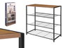 Giftdecor Zapatero Estanteria 4 Baldas Metal y Madera Negro y Natural 63.5 x 30 x 63.5 cm