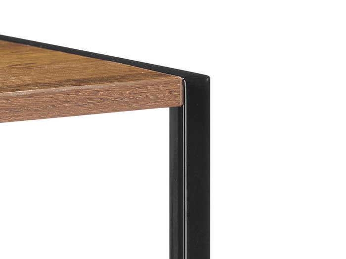 Giftdecor Zapatero Estanteria 4 Baldas Metal y Madera Negro y Natural 63.5 x 30 x 63.5 cm