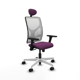 PIQUERAS Y CRESPO Silla de oficina Motilla con mecanismo Sincro, Morado y Blanco