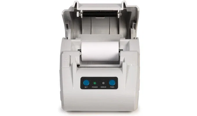 Safescan TP-230 Impresora de Etiquetas Térmica Línea, 203 x 203 DPI, 60 mm/s, Conectividad Alámbrica USB/RS-232, Color Blanco