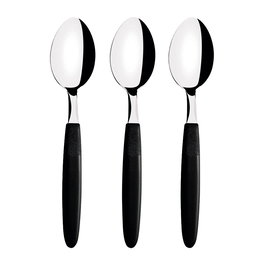Tramontina Cucharas de Té Ipanema Negro 13.9 cm Acero Inoxidable Polipropileno 3uds