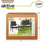 Aktive Conjunto 2 Sillones (54,5x56x79 cm) y Mesita (43,5x39 cm) Acero Rattan Vidrio Poliéster