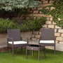 Aktive Conjunto 2 Sillones (54,5x56x79 cm) y Mesita (43,5x39 cm) Acero Rattan Vidrio Poliéster