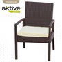 Aktive Conjunto 2 Sillones (54,5x56x79 cm) y Mesita (43,5x39 cm) Acero Rattan Vidrio Poliéster