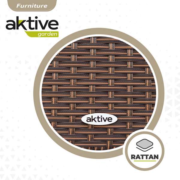 Aktive Conjunto 2 Sillones (54,5x56x79 cm) y Mesita (43,5x39 cm) Acero Rattan Vidrio Poliéster Aktive Conjunto 2 Sillones (54,5x56x79 cm) y Mesita (43,5x39 cm) Acero Rattan Vidrio Poliéster
