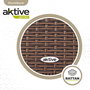 Aktive Conjunto 2 Sillones (54,5x56x79 cm) y Mesita (43,5x39 cm) Acero Rattan Vidrio Poliéster