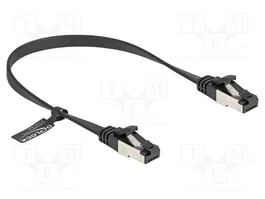 DeLOCK Cable de parcheo plano RJ45 Cat.8.1 0,25 m negro