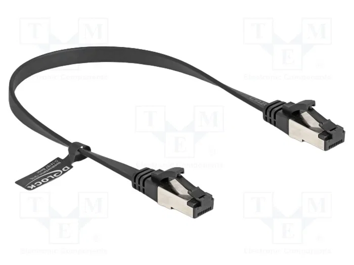 DeLOCK Cable de parcheo plano RJ45 Cat.8.1 0,25 m negro DeLOCK Cable de parcheo plano RJ45 Cat.8.1 0,25 m negro