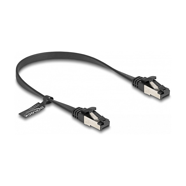 DeLOCK Cable de Red Patch Panel RJ45 Macho-Macho Cat 8.1 U/FTP Plano 0.25 m Negro