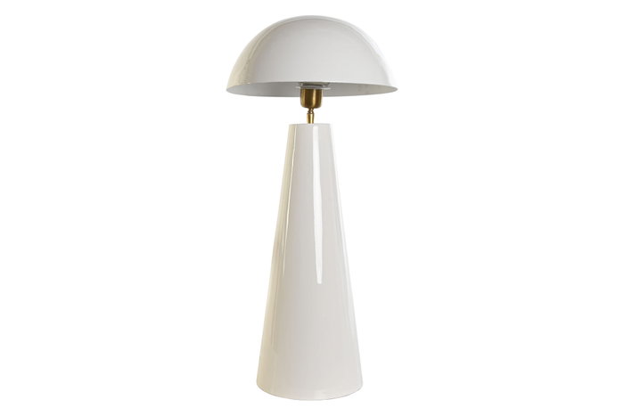 DKD Home Decor Lámpara de Sobremesa Seta Hierro Blanco Lacado