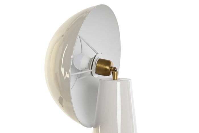 DKD Home Decor Lámpara de Sobremesa Seta Hierro Blanco Lacado