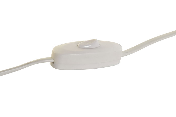 DKD Home Decor Lámpara de Sobremesa Seta Hierro Blanco Lacado