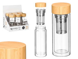 Kinvara Termo Doble Pared Vidrio con Filtro para Infusiones 7.2 x 19.3 x 7.2 cm (Set de 12)