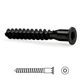 UCAFIX 5-50 Tornillo Autorroscante Rosca Madera Allen Pavonado Cabeza Plana Con Punta (Set de 100)