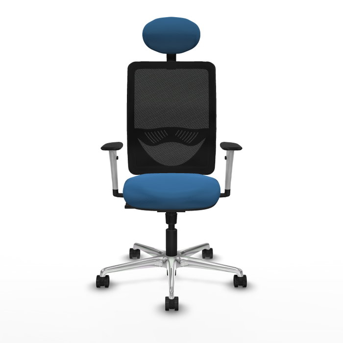 PIQUERAS Y CRESPO Silla de oficina Zulema con mecanismo Sincro, Azul claro y Negro
