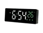 Q-connect Reloj Digital Sobremesa con Temperatura, 3 Alarmas y Control de Voz, 160x60x25mm