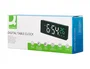 Q-connect Reloj Digital Sobremesa con Temperatura, 3 Alarmas y Control de Voz, 160x60x25mm