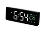 Q-connect Reloj Digital Sobremesa con Temperatura, 3 Alarmas y Control de Voz, 160x60x25mm