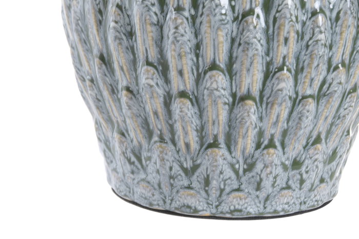 DKD Home Decor Lampara Sobremesa Colonial Turquesa Crudo 28x42x28 cm