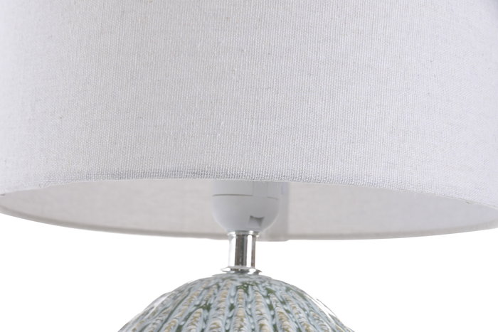 DKD Home Decor Lampara Sobremesa Colonial Turquesa Crudo 28x42x28 cm