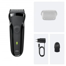 BRAUN Series 3 Afeitadora Eléctrica para Hombre, Recortadora Corporal, Resistente al Agua, Color Negro