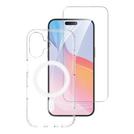 4smarts 541196 Set de Protección Premium 360 para Apple iPhone 16 Plus, Transparente, Compatible con MagSafe, Incluye Protector de Pantalla de Vidrio Templado