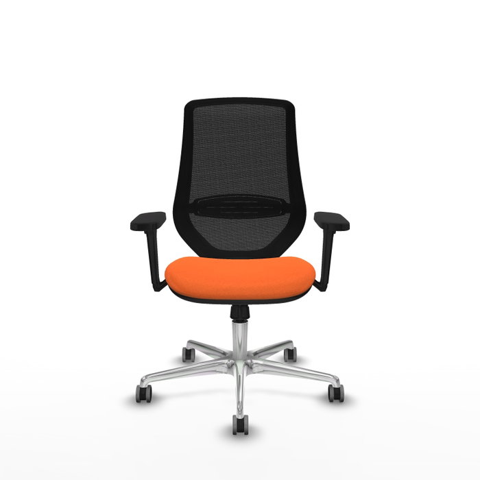 PIQUERAS Y CRESPO Silla de oficina Mardos con mecanismo Sincro, brazos 3D y asiento naranja PIQUERAS Y CRESPO Silla de oficina Mardos con mecanismo Sincro, brazos 3D y asiento naranja