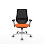 PIQUERAS Y CRESPO Silla de oficina Mardos con mecanismo Sincro, brazos 3D y asiento naranja