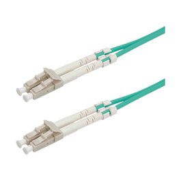 ROLINE Cable Fibra Óptica LC/LC OM3 50/125um 0.5m (0.5m) Low-Loss Turquesa Duplex, para Redes Datos