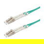 ROLINE Cable Fibra Óptica LC/LC OM3 50/125um 0.5m (0.5m) Low-Loss Turquesa Duplex, para Redes Datos