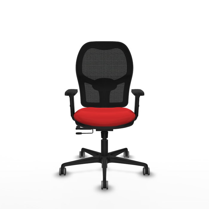 PIQUERAS Y CRESPO Silla de oficina Jorquera con mecanismo Sincro/Traslack Rojo y Negro PIQUERAS Y CRESPO Silla de oficina Jorquera con mecanismo Sincro/Traslack Rojo y Negro