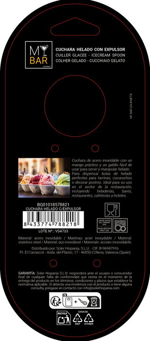Inde Cuchara para helado con expulsor My Bar de 24 unidades