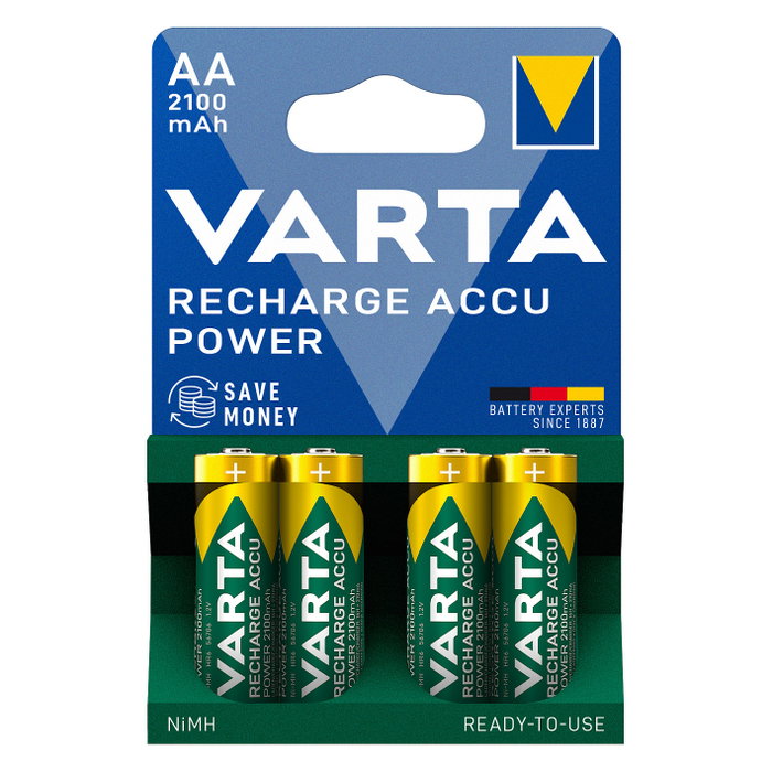 Varta Pilas recargables AA Ready2Use 2100 mAh Pack de 4 Varta Pilas recargables AA Ready2Use 2100 mAh Pack de 4