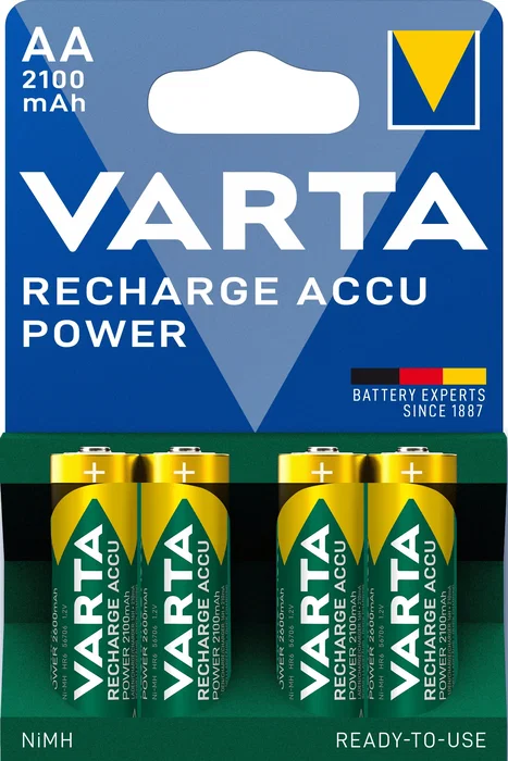 Varta 56706 Batería recargable AA NiMH 2100 mAh, 1.2V, 4 unidades, pilas de níquel-metal hidruro