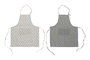 DKD Home Decor Delantal Japan stripes Gris Blanco Algodón Poliéster 70 x 80 x 0.5 cm (12 Unidades)